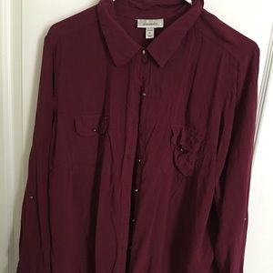 Maroon shirt oversized